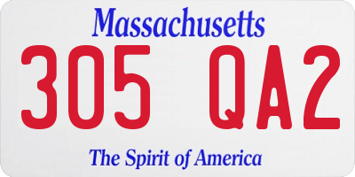 MA license plate 305QA2