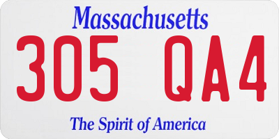 MA license plate 305QA4