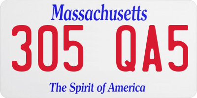 MA license plate 305QA5