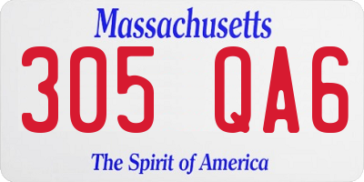 MA license plate 305QA6