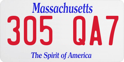 MA license plate 305QA7