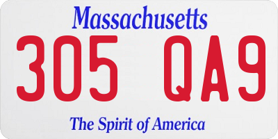 MA license plate 305QA9