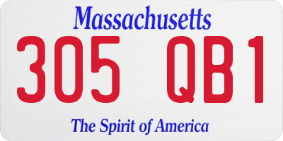 MA license plate 305QB1
