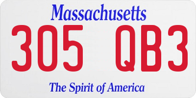 MA license plate 305QB3