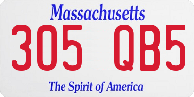 MA license plate 305QB5