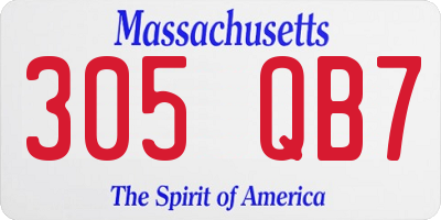 MA license plate 305QB7