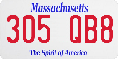 MA license plate 305QB8