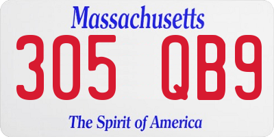 MA license plate 305QB9