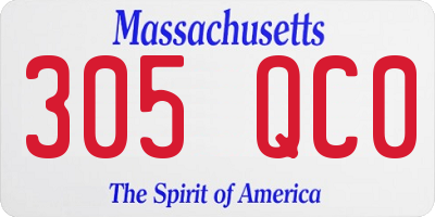 MA license plate 305QC0