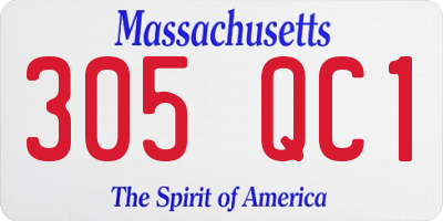 MA license plate 305QC1