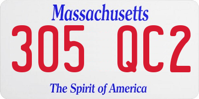 MA license plate 305QC2