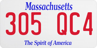 MA license plate 305QC4