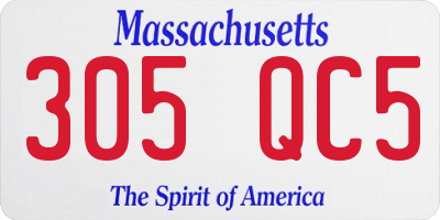 MA license plate 305QC5