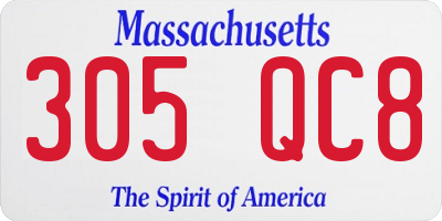 MA license plate 305QC8