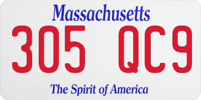MA license plate 305QC9
