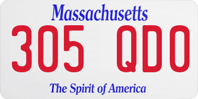 MA license plate 305QD0