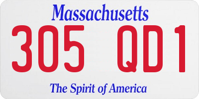 MA license plate 305QD1