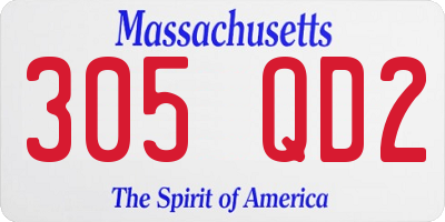 MA license plate 305QD2