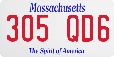 MA license plate 305QD6