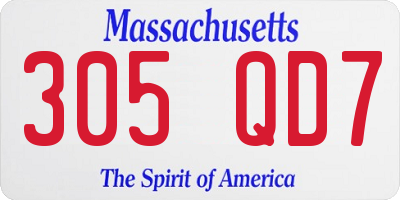 MA license plate 305QD7