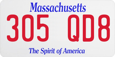 MA license plate 305QD8