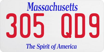 MA license plate 305QD9