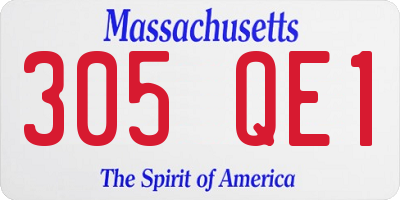 MA license plate 305QE1
