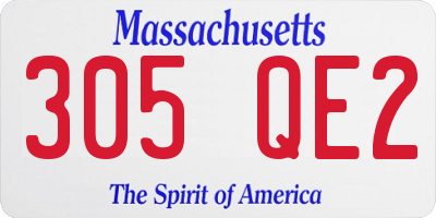 MA license plate 305QE2