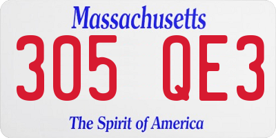 MA license plate 305QE3