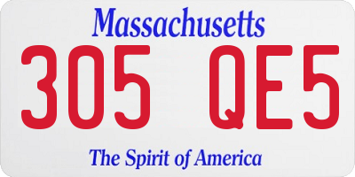 MA license plate 305QE5