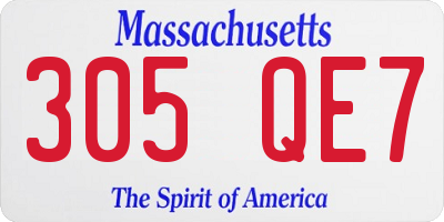 MA license plate 305QE7