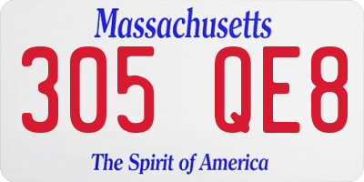 MA license plate 305QE8