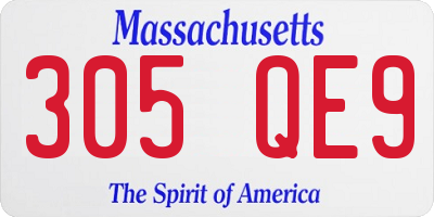 MA license plate 305QE9