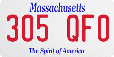 MA license plate 305QF0