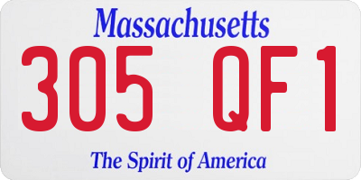 MA license plate 305QF1