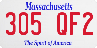 MA license plate 305QF2