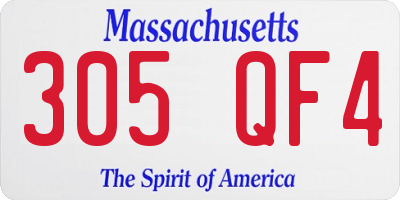 MA license plate 305QF4