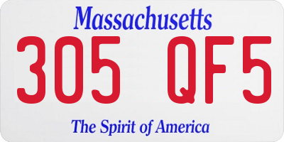 MA license plate 305QF5