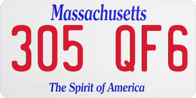MA license plate 305QF6