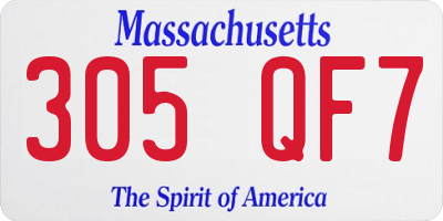 MA license plate 305QF7