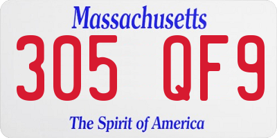 MA license plate 305QF9