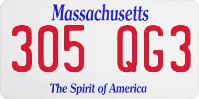 MA license plate 305QG3