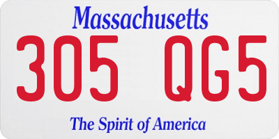 MA license plate 305QG5
