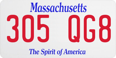 MA license plate 305QG8
