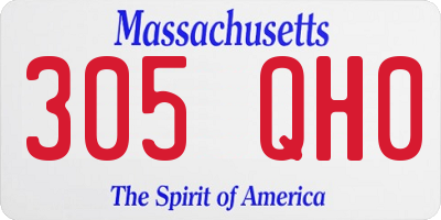 MA license plate 305QH0