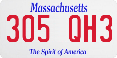 MA license plate 305QH3