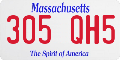 MA license plate 305QH5