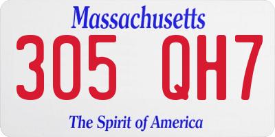 MA license plate 305QH7