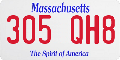 MA license plate 305QH8