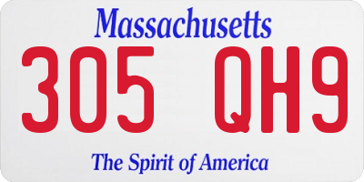 MA license plate 305QH9